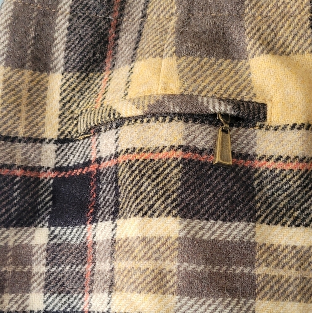 Vintage Pendleton 100% Wool Skirt Women's 12 Plaid Yellow Black - Picture 2 of 5